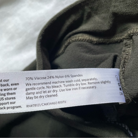 Eileen Fisher XS Olive crepe slim leg pants green - Picture 4 of 8